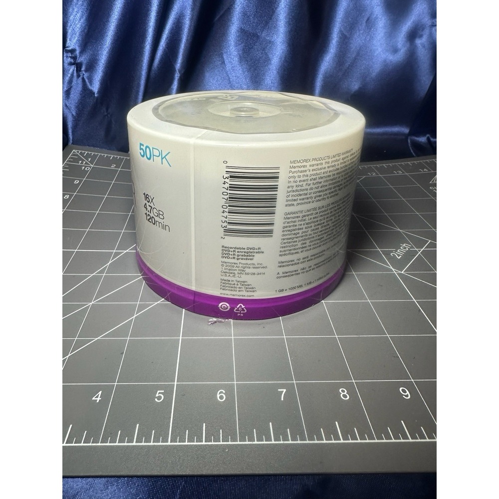 Memorex DVD+R 4.7GB 16X 50PK Printable Recordable Spindle/Cake Box - Picture 2 of 6